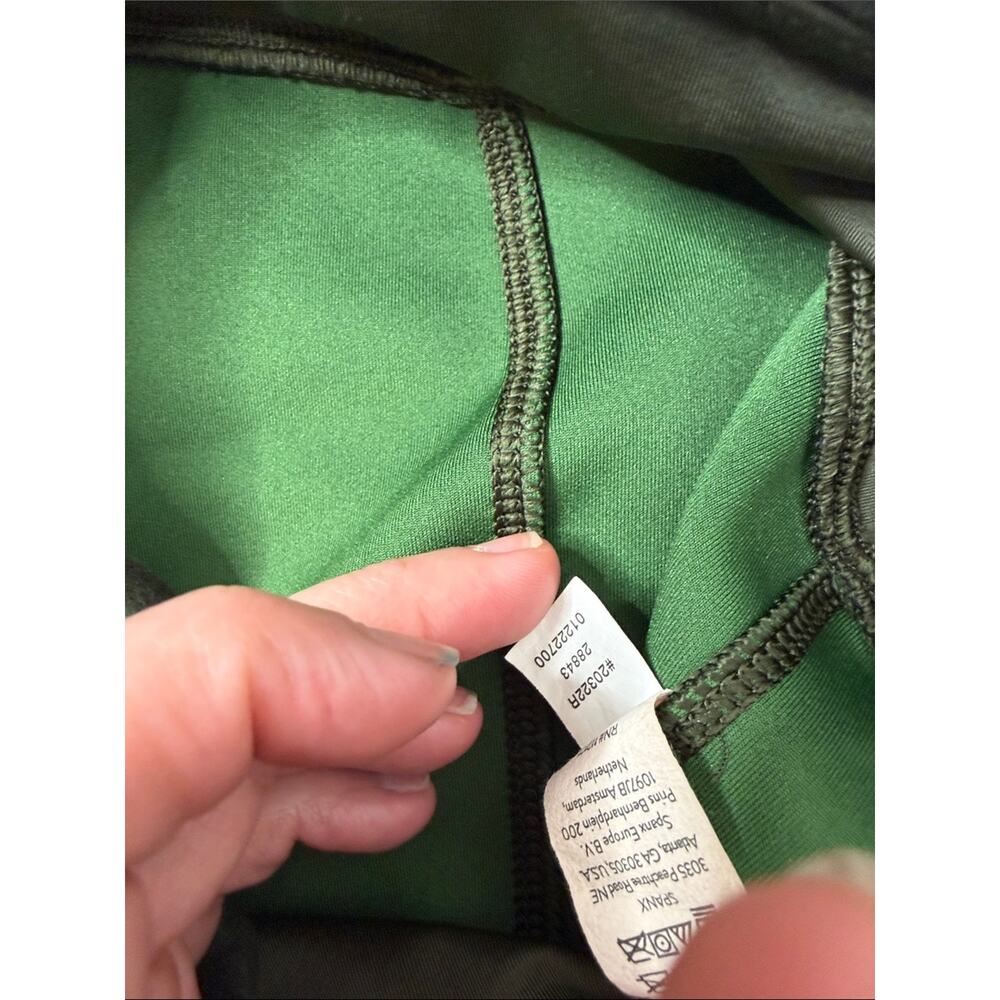 Nwot Spanx Olive Green Suede Stretch Ponte Leggings size medium - Picture 5 of 7